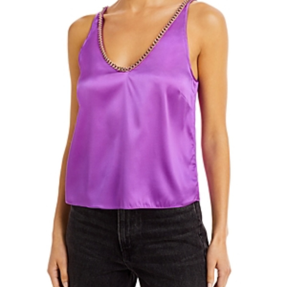 Generation Love Dallas embellished chain satin tank $185